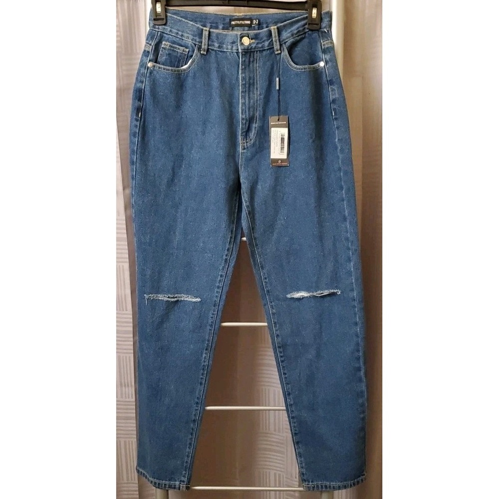Pretty Little Thing Basic‎ Wide Leg Jeans Blue Size 8